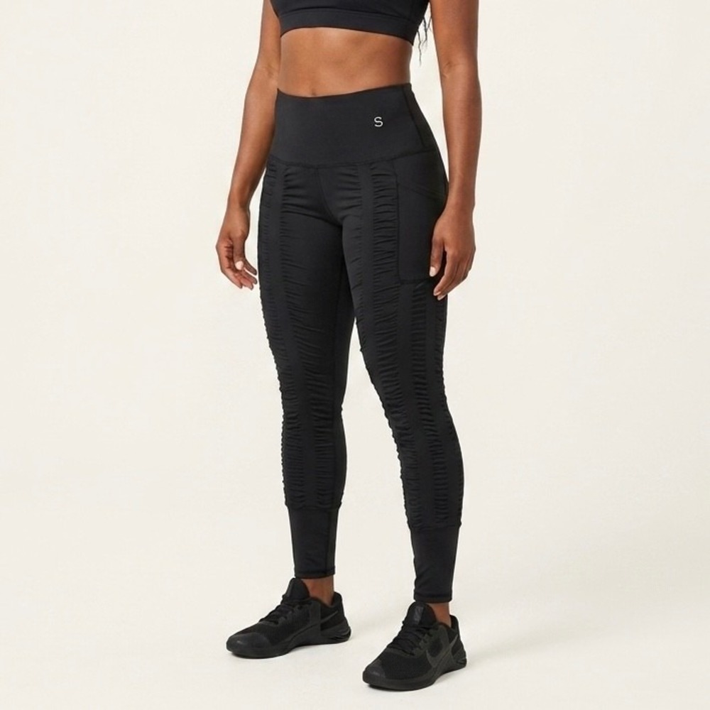 Skinnify Super Resistance Band Legging 10 Black High Waisted Side Pocket XXL